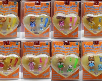 Lot CUDDLES and KISSES 8 Pocket Doll Littlest Pet Greek Hasbro Giochi Preziosi 90s Agapoules Filakia Coccole e Baci Vintage Sealed A
