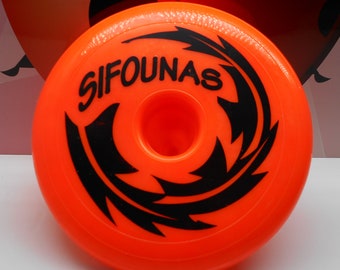 FRISBEE FLYING DISC Sifounas Tornado Greek 80s Unique Shape Cone Orange Vintage Rare Unused Outdoor Toy