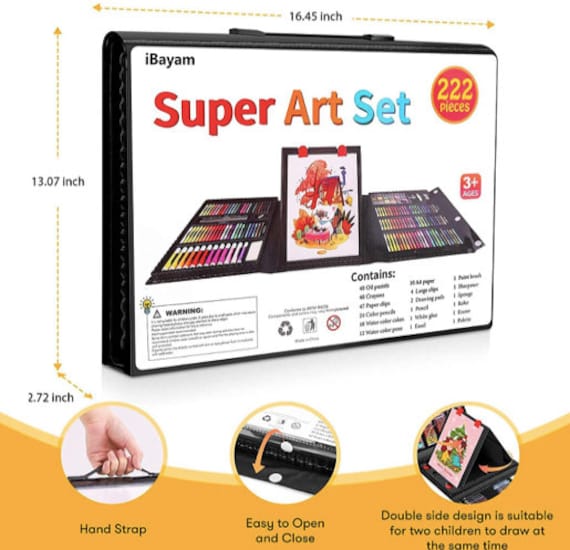 222 Pack Drawing Kits Art Supplies for Kids Girls Boys Teens 