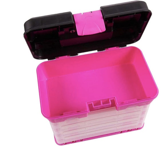 Pink Tackle Box, 4 Drawer, 13 Compartment Tool Storage Organizer