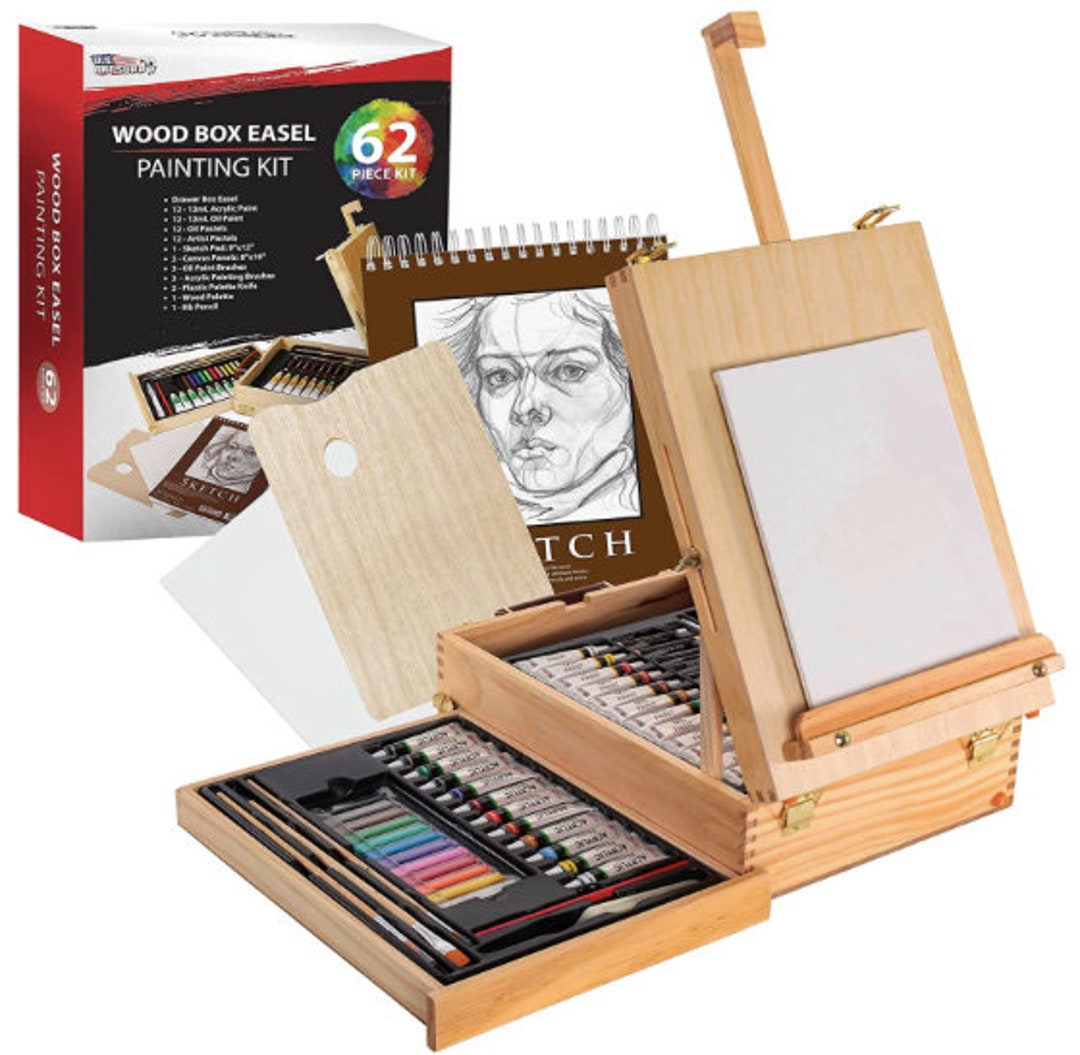 Acrylic Paint Set,56 PCS Professional Painting Supplies with Paint Brushes,  36 Colors Acrylic Paints, 1 Easel, 2 Painting Canvases, Palette, Paint