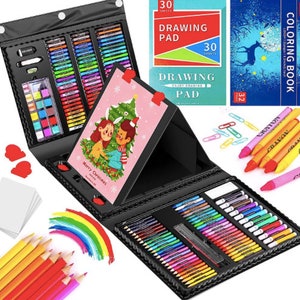 175 Piece Deluxe Art Supplies, Art Set with 2 A4 Drawing Pads, 24 Acrylic  Paints, Crayons, Colored Pencils, Art Kit for Adults Artist Beginners Kids