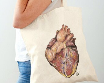 Anatomical Human Heart Tote