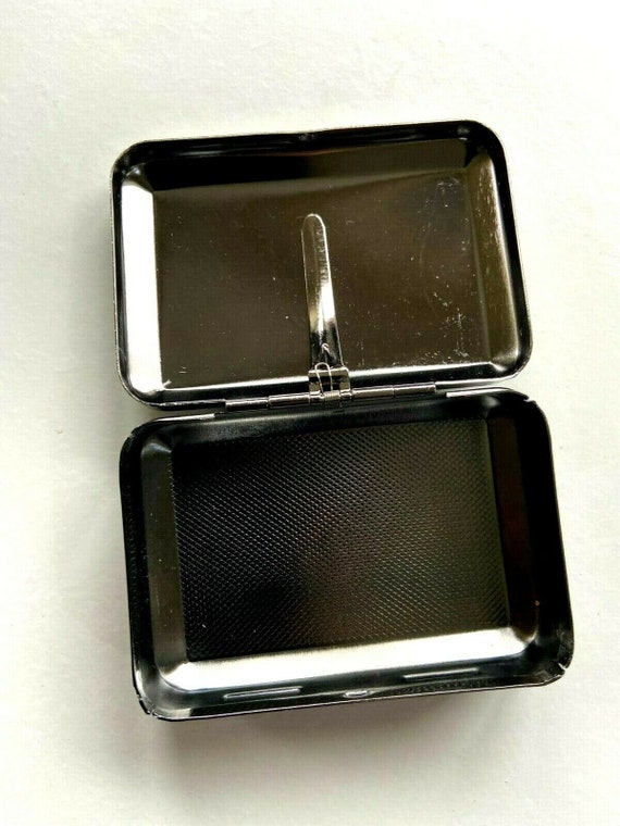 tobacco tin with paper holder Tobacco Tin With Paper Holder Black Gun Metal Finish 6 Designs