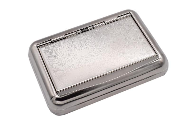 tobacco case steel Metal Tobacco Tin and Cigarette Case for Roll Ups with paper holder