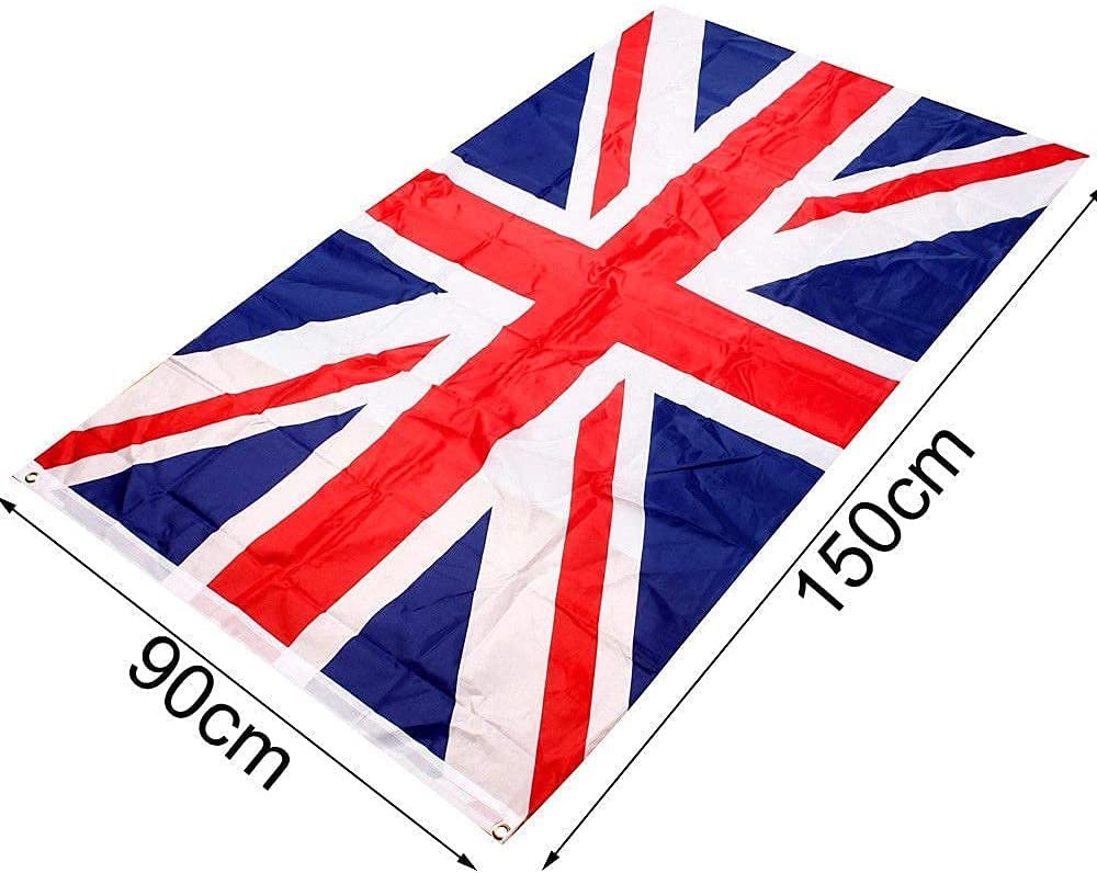 Bandiera Regno Unito Union Jack 5ft X 3ft – 100% Poliestere, Con 2 Occhielli Per Appendere - 2