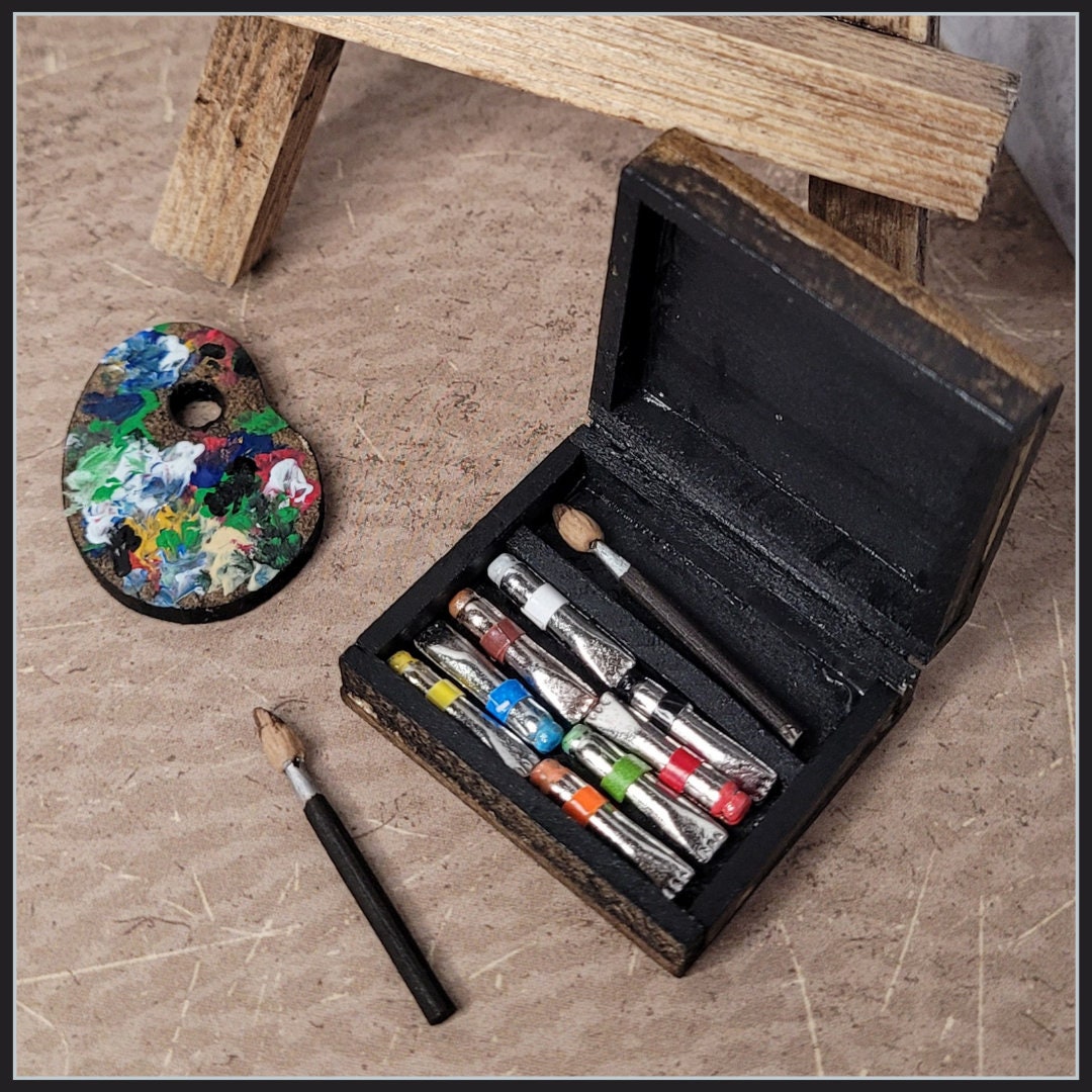 15 Piece Miniature Painting Supplies handmade 
