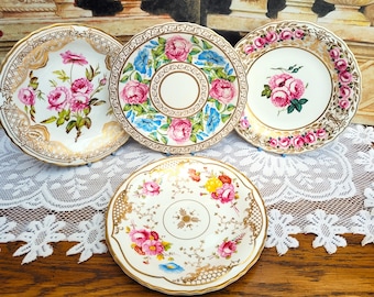 Coalport Bone China Cabinet Plates, Set of 4, English Rose Decor