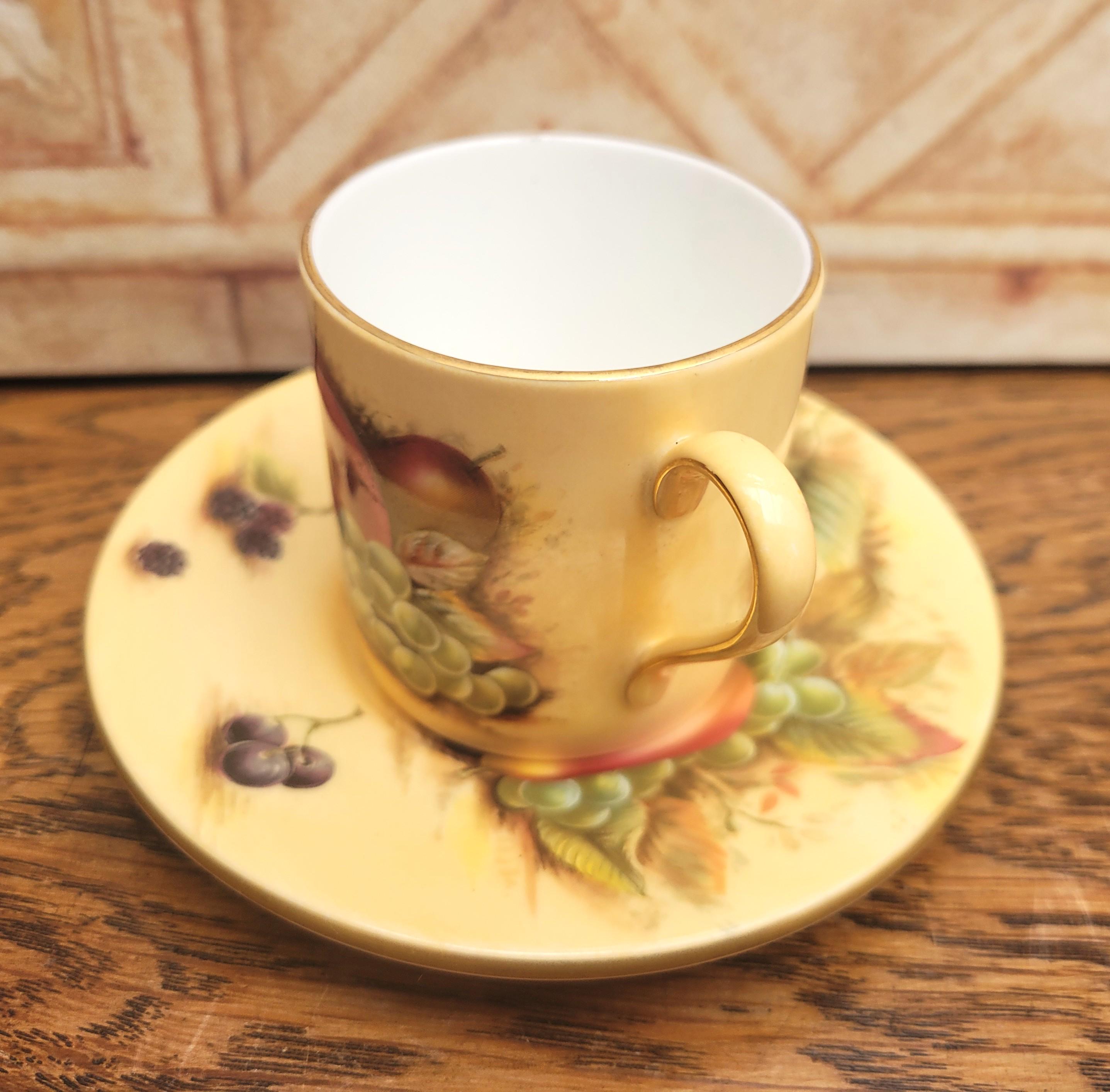 Aynsley Orchard Gold Coffee Can Cup and Saucer, Bone China England