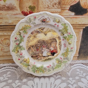 Brambly Hedge &quot;Where&#39;s Primrose&quot;, Royal Doulton Collectors Plate 1991, Made in England