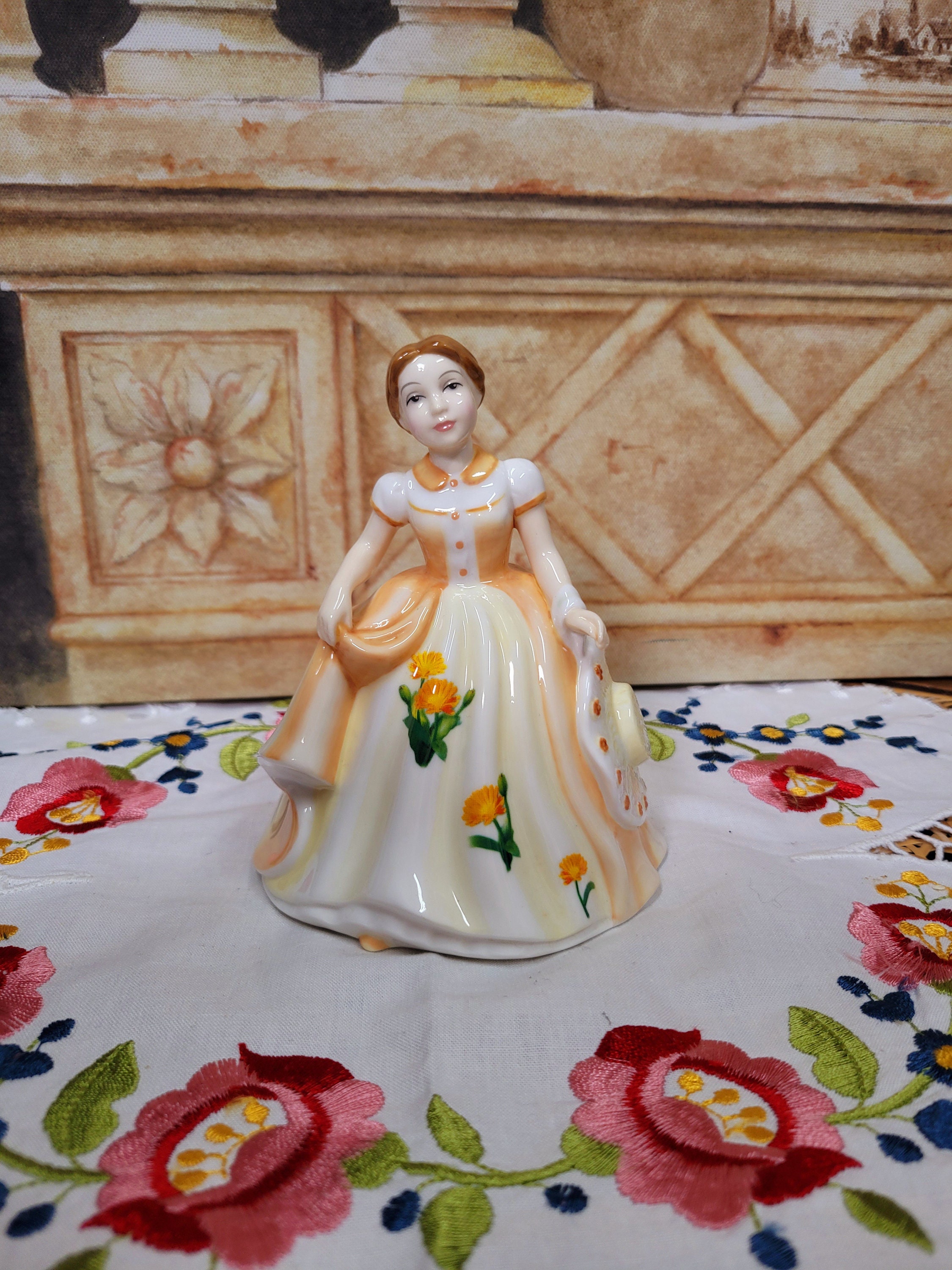 Royal Doulton Flower of the Month Figurine October Marigold Etsy