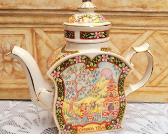 Sadler theepot, World of Tea collectie, China thee, gemaakt in Engeland, verzamelbare theepot