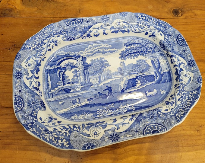 Copeland Spode Blue Italian Platter Meat Plate 12.5 Etsy