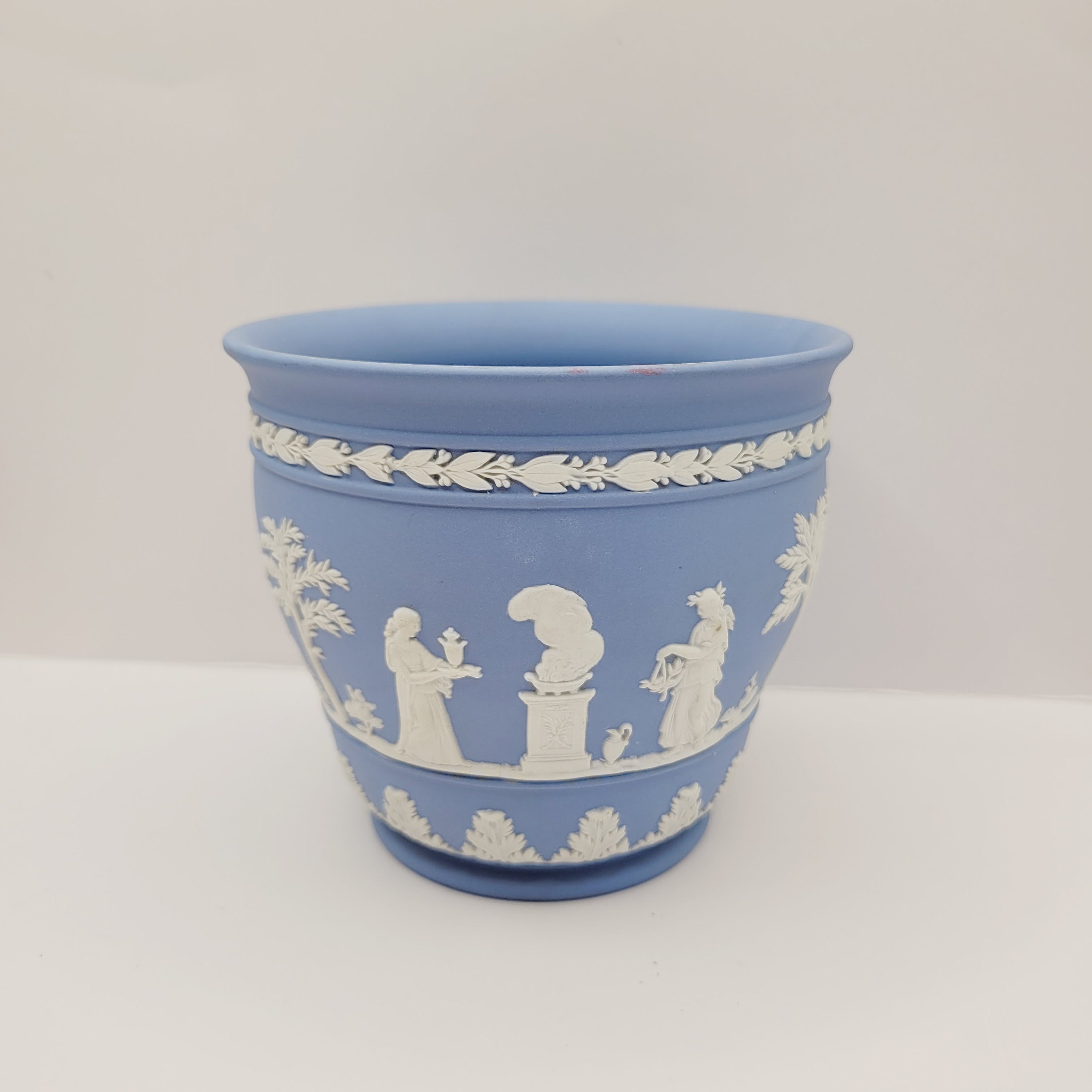Blue & White Porcelain Trumpet Vase - Trailing Leaf Design Blue & White Porcelain Trumpet Vase - Trailing Leaf Design