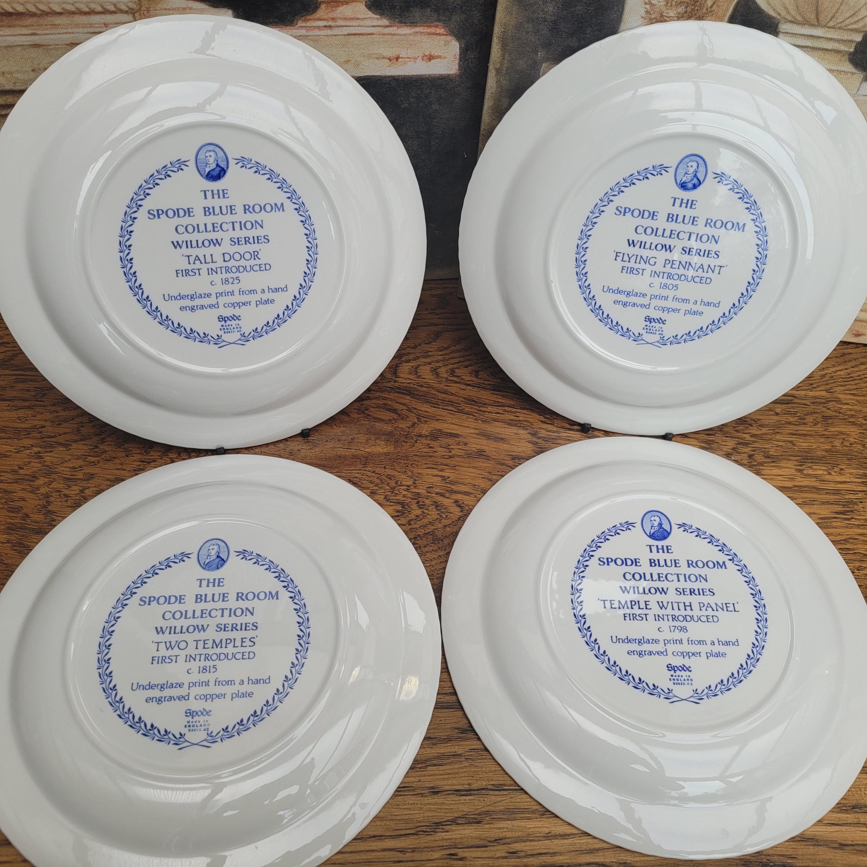 Spode Blue Room Willow Series Set of 4 Dinner Display Plates