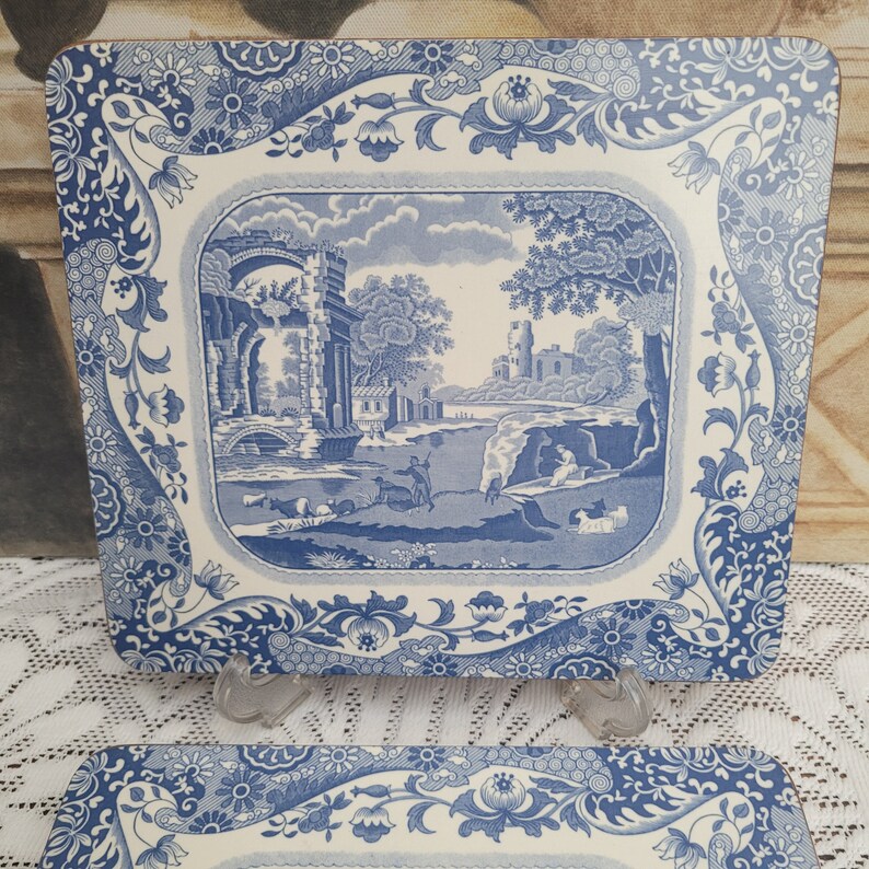 Spode Blue Italian Set 6 Placemats Blue and White Tablemats Etsy