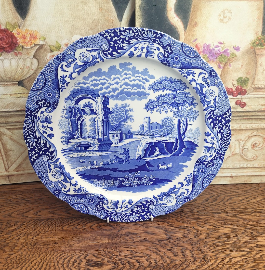 スポード ブルーイタリアン ラージサービングプレート チャージャー