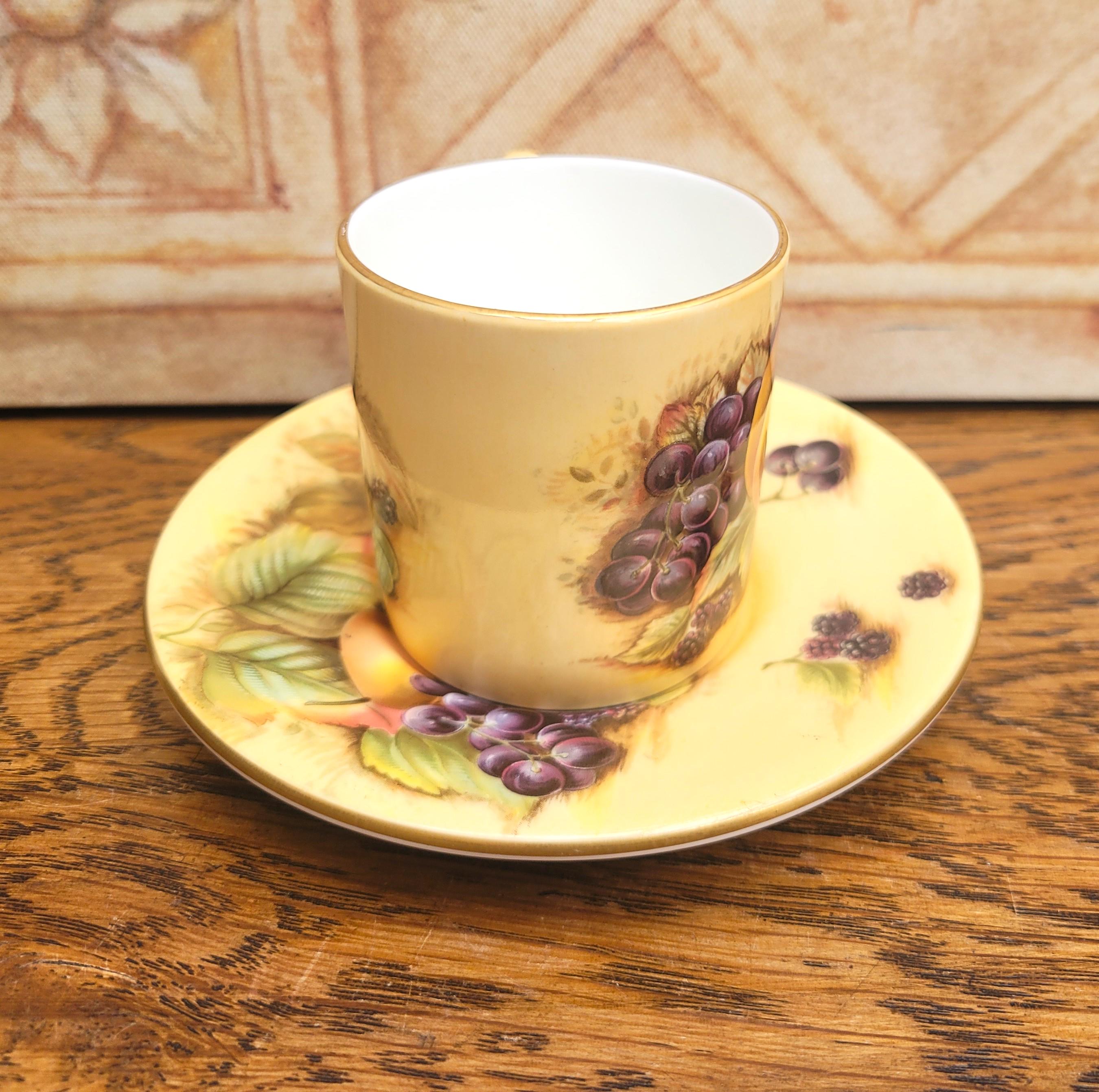 Aynsley Orchard Gold Coffee Can Cup and Saucer, Bone China England