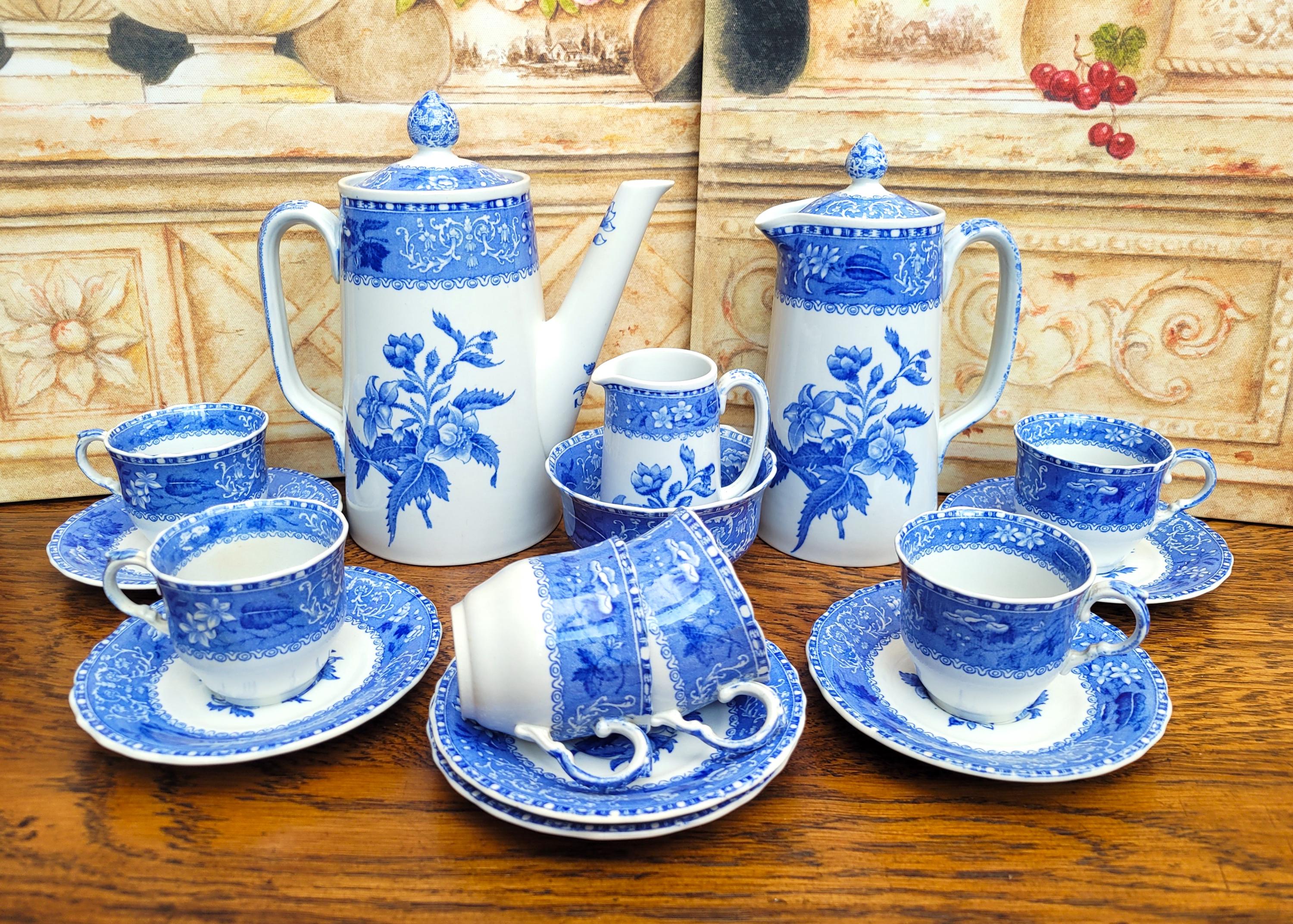 【希少品】英国ビンテージ　スポード ★ブルーカミラ・Woodcock★プレート UKストアルーム SPO314 Spode スポード ブルーカミラ シュガーポット