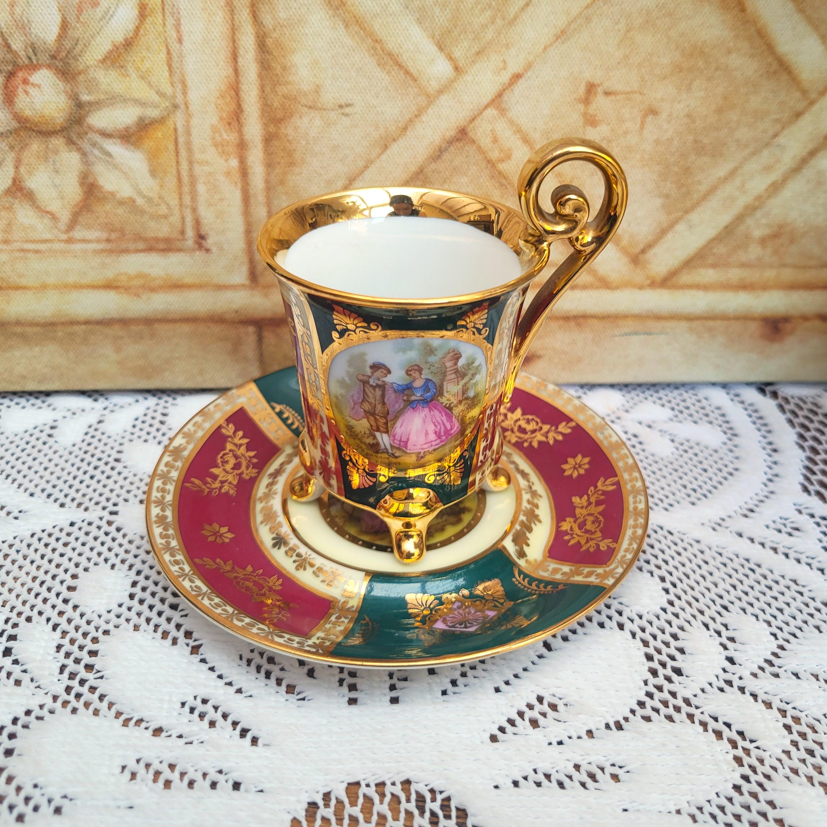 Red Gold Limoges Cup - Etsy