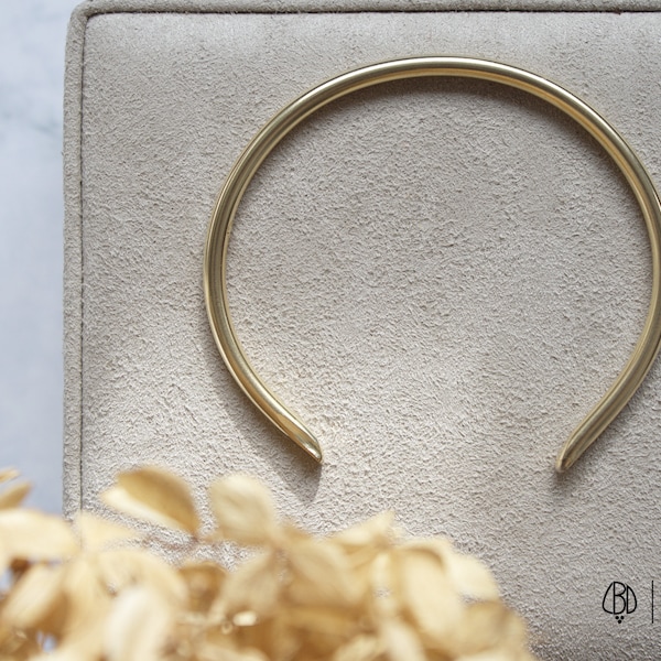 Modern boho brass cuff bracelet unisex | Minimalist cuff modern open bangle adjustable bracelet for her | Artisan gift jewelry made in USA