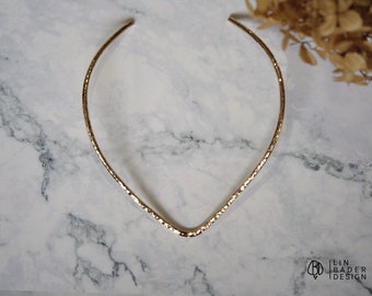 Hammered boho choker necklace for women | Minimalist neck ring gold boho choker open neck cuff collar jewelry | Mothers Day gift made in USA