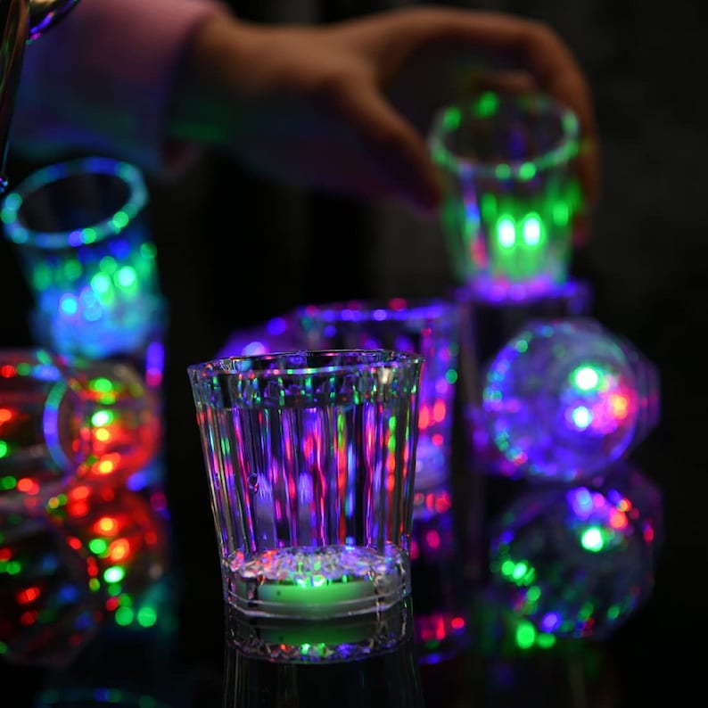 Light up Shot Glasses Set of 24 Party Favors Dark Shot Glasses Etsy