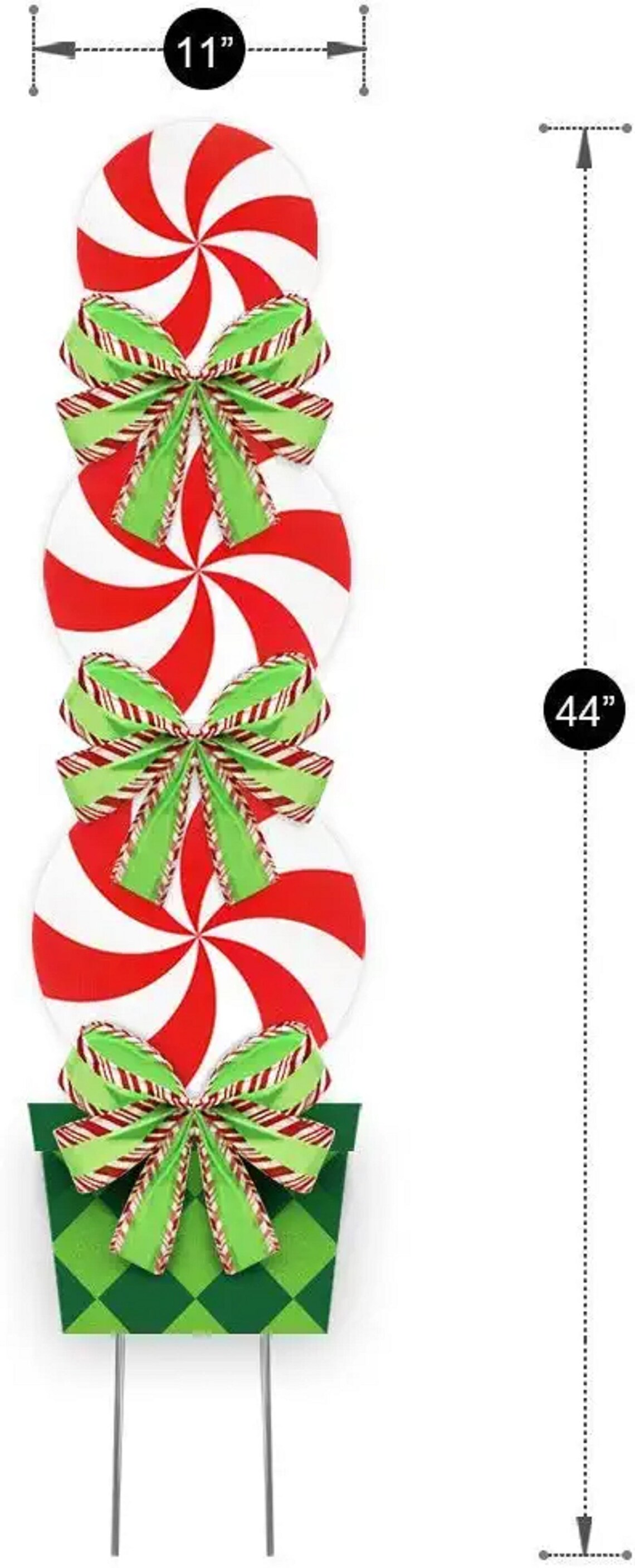 Christmas Peppermint Decorations Outdoor Yard Stakes Giant Etsy