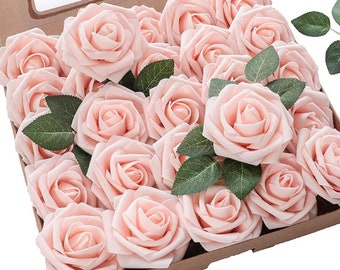 Bridal Wedding Flowers Bouquet 6 x Luxury Colourfast Artificial Foam Roses 