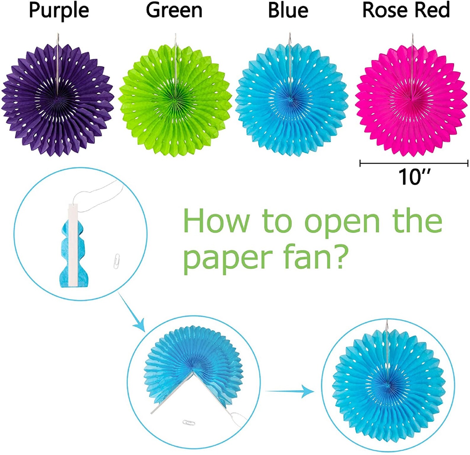 Fiesta Paper Fan Party Decorations Set Cinco De Mayo Pom Etsy