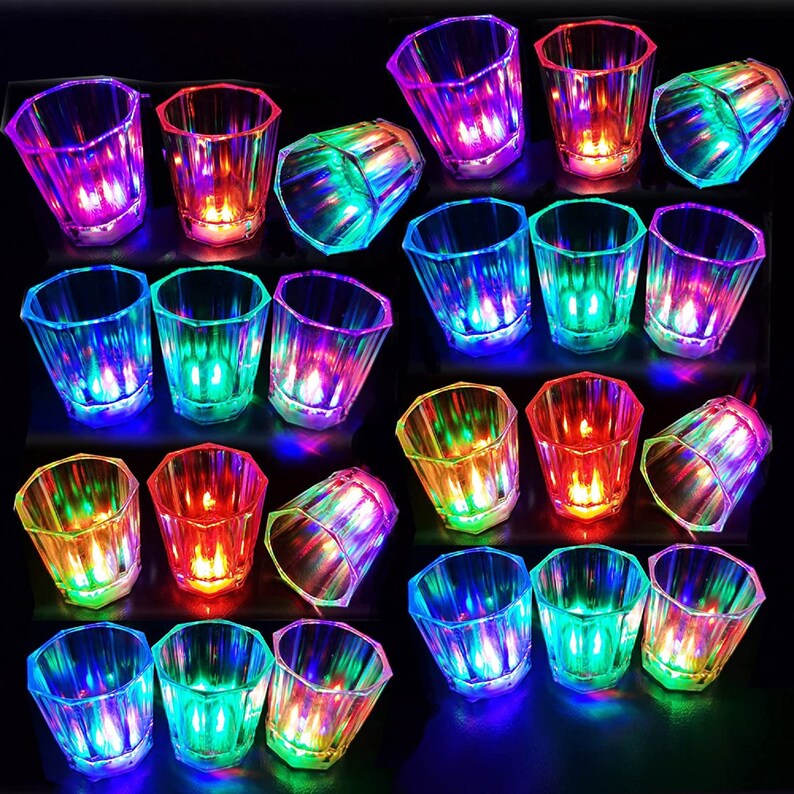 Light up Shot Glasses Set of 24 Party Favors Dark Shot Glasses Etsy