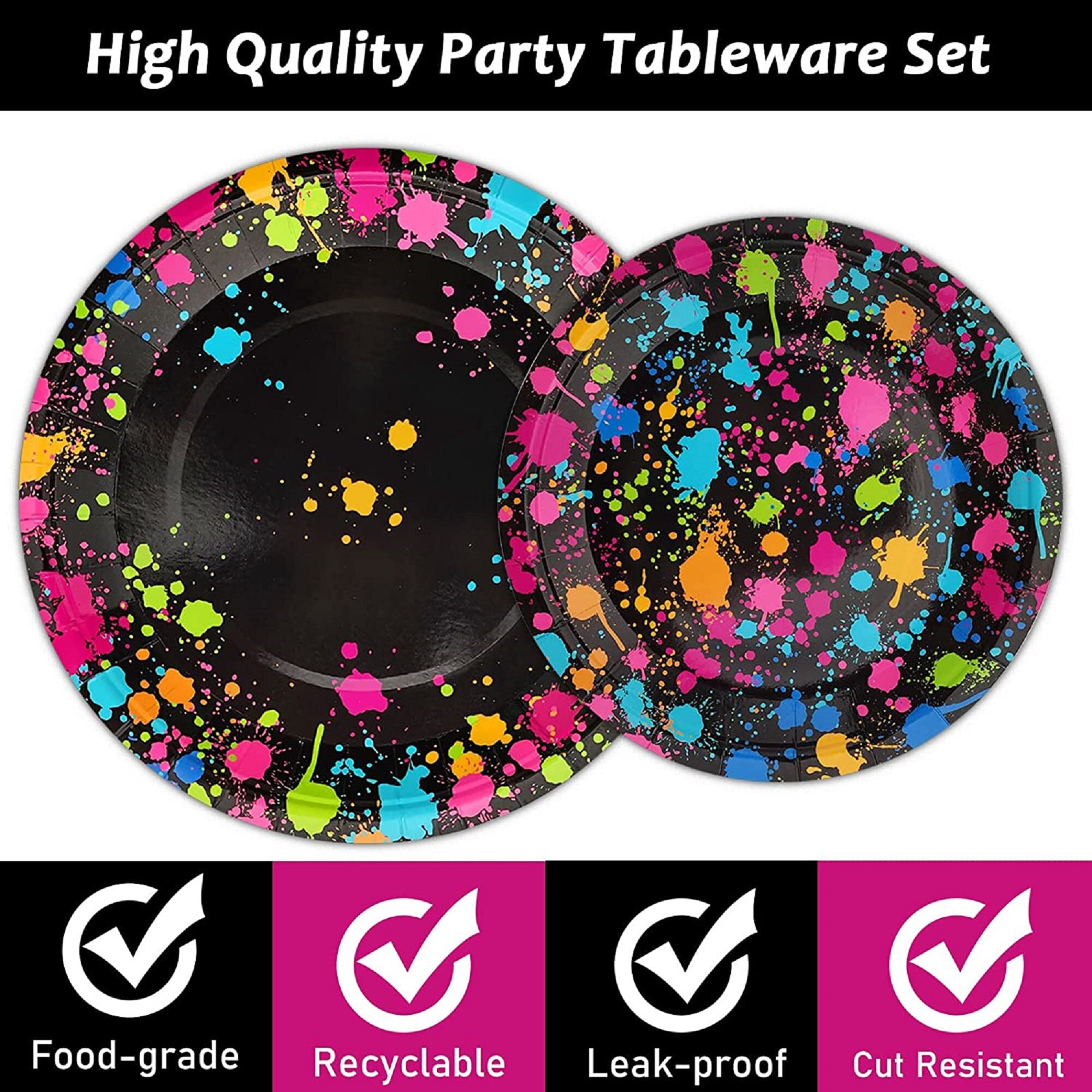 Glow Party Supplies Neon Party Plates Napkins Tablewareneon Etsy