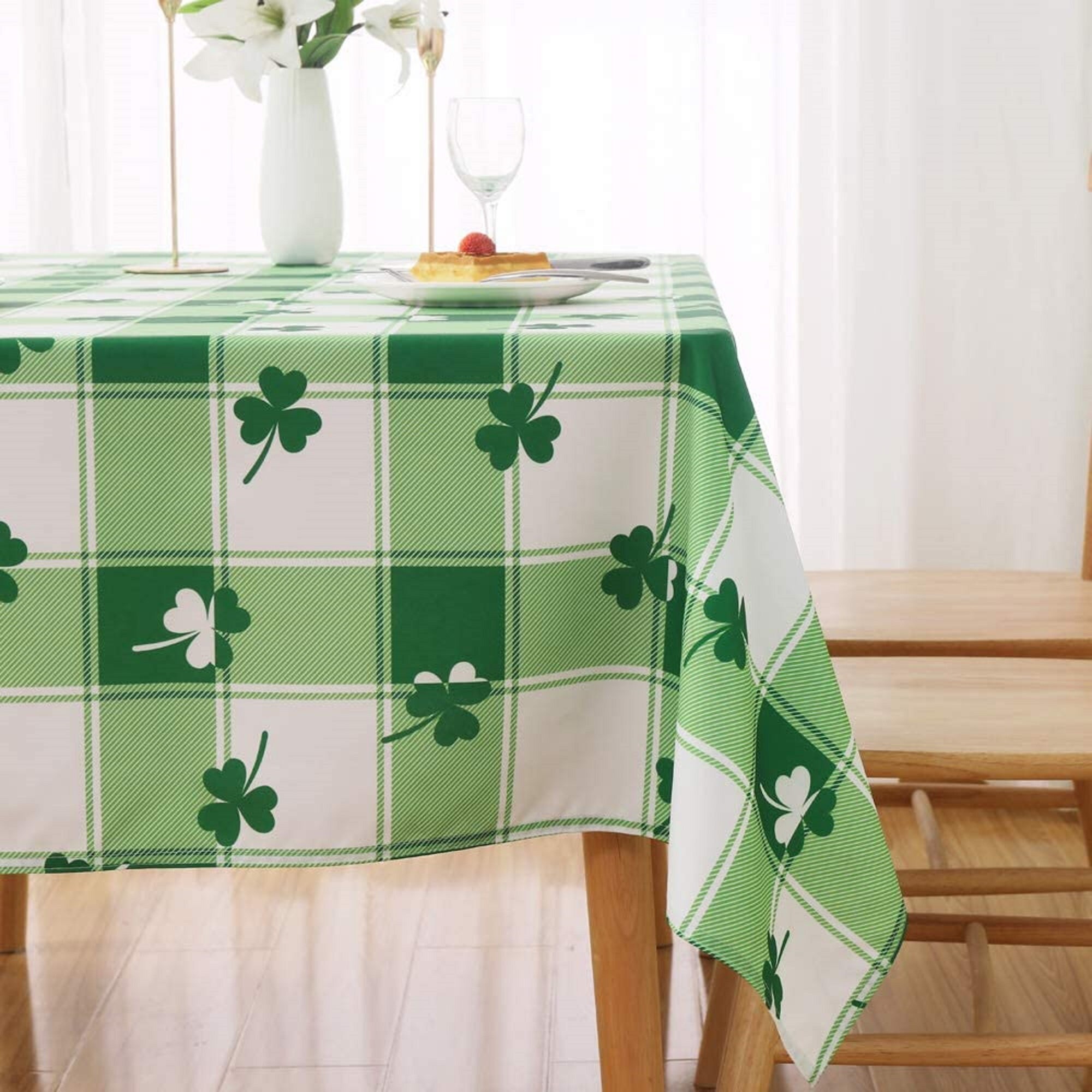 Simhomsen Irish Clover Table Runners for St Patrick’s Day and Spring Embroidered Shamrock Table Scarf 14 x 69 Inches 