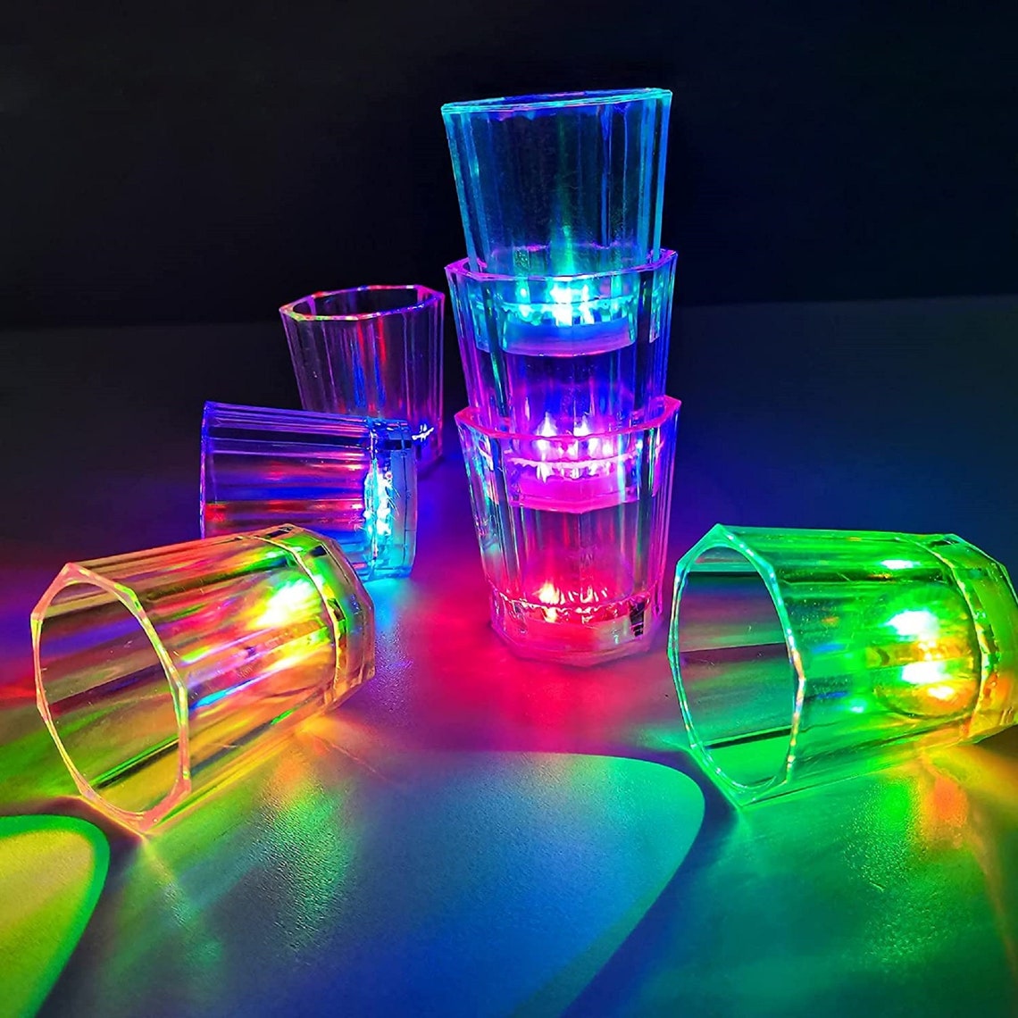 Light up Shot Glasses Set of 24 Party Favors Dark Shot Glasses Etsy