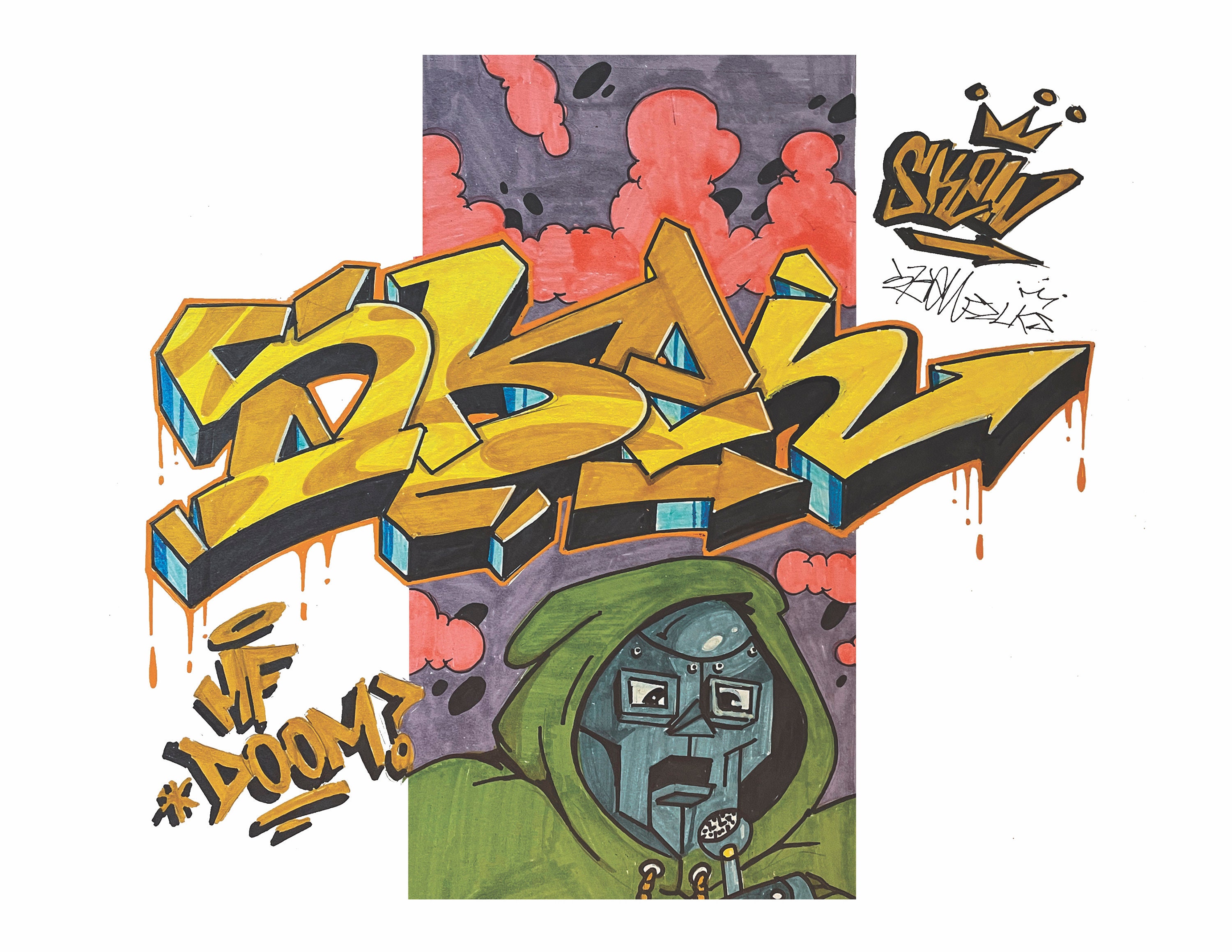 MF DOOM Graffiti Print 8.5x11 Etsy Canada