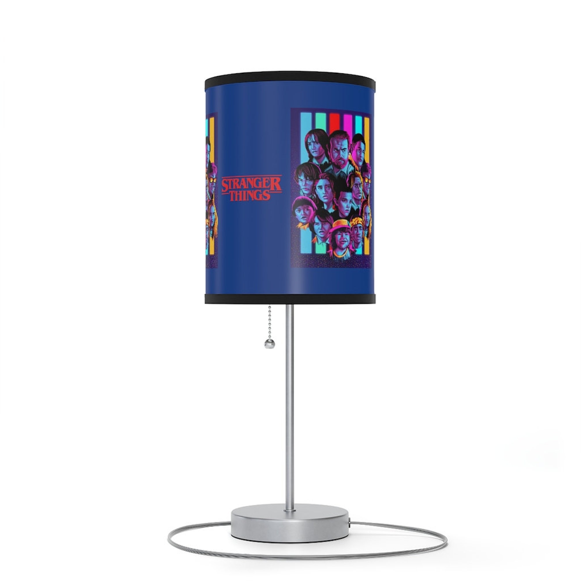 STRANGER THINGS - Lamp on Stand, All Cast, Poster Painted Style Art, Desk Lamp