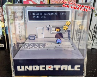 UNDERTALE Diorama cube 3D double face - Malgré tout, c'est toujours vous | C'est vous !