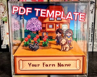 CUSTOMIZABLE Stardew Valley 3D cube diorama TEMPLATE | couple anniversary | valentines box | gift for couples | unique gift for gamers