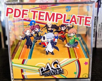 Persona 4 Golden 3D cube diorama TEMPLATE