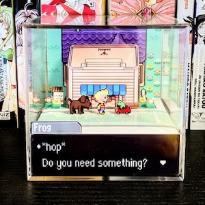 MOTHER 3 Lucas Boney Save Frog in Car 3D cube diorama | gamer gift | gamer cube | video game merch | cute gift