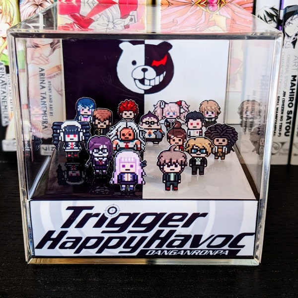 Danganronpa DGRP Trigger Happy Havoc 3D cube diorama | Anime gift | Otaku | Weeb | Cute gift | Gamer gift | Video game merch
