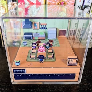OMORI Basil&#39;s Birthday 3D cube diorama