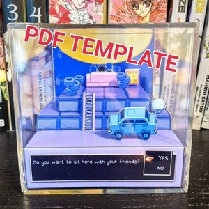 OMORI Junkyard hangout 3D cube diorama TEMPLATE