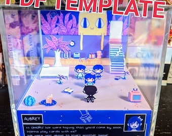 OMORI Neighbor&#39;s Room 3D cube diorama TEMPLATE