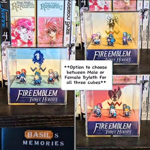 Ensemble de dioramas cube 3D Fire Emblem Three Houses | Lions bleus | Aigles noirs | Cerf doré