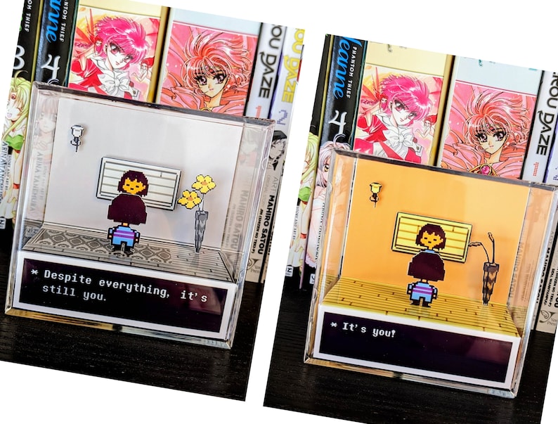 UNDERTALE Diorama cube 3D double face Malgré tout, c'est toujours vous C'est vous Dual - alt. version