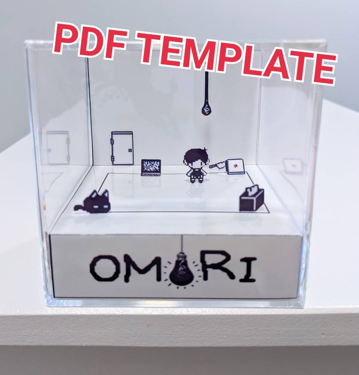 OMORI White Space 3D cube diorama TEMPLATE