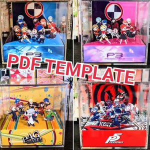 Lot de MODÈLES de diorama en cube 3D pour Persona 3, Persona 4 et Persona 5
