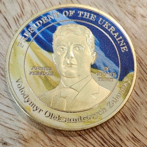 Support Ukraine President Challenge Coin