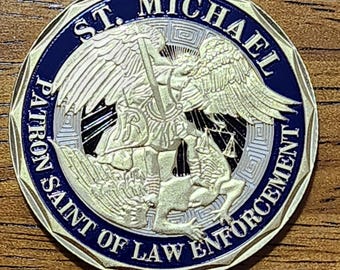 Lucky St. Michael Protect The Police Challenge Coin